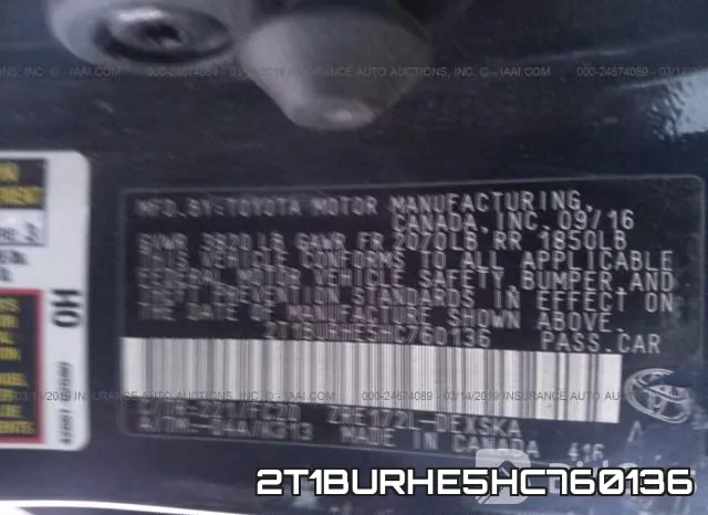 2T1BURHE5HC760136 фото 10
