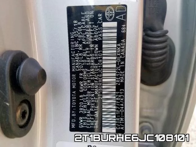 2T1BURHE6JC108101 фото 2