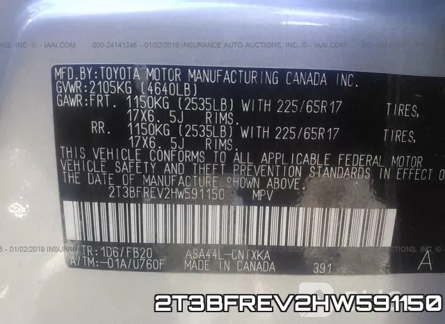 2T3BFREV2HW591150 фото 10