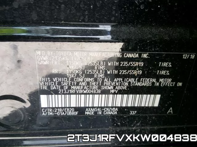 2T3J1RFVXKW004838 фото 2