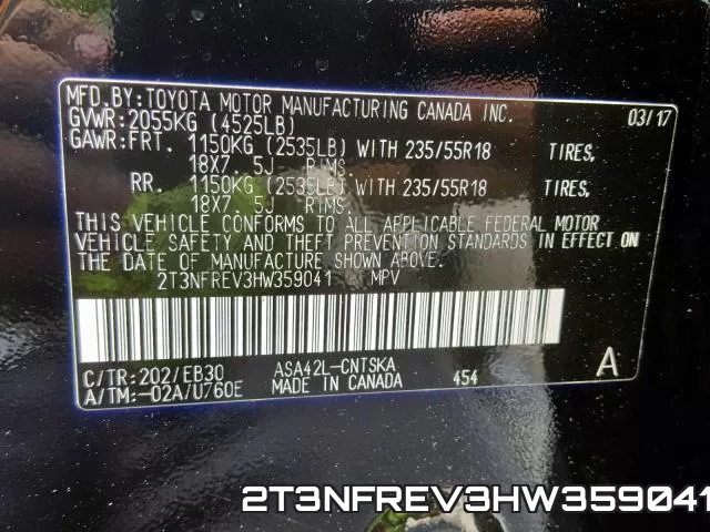 2T3NFREV3HW359041 фото 2
