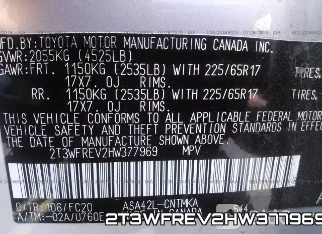 2T3WFREV2HW377969 фото 10