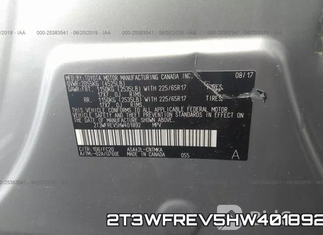 2T3WFREV5HW401892 фото 10