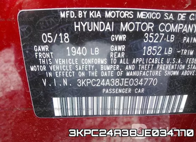 3KPC24A38JE034770 фото 10