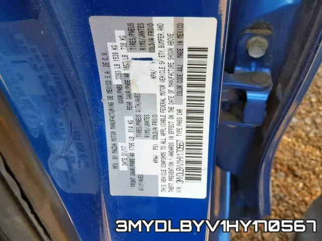 3MYDLBYV1HY170567 фото 2