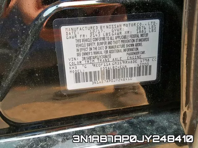 3N1AB7AP0JY248410 фото 2