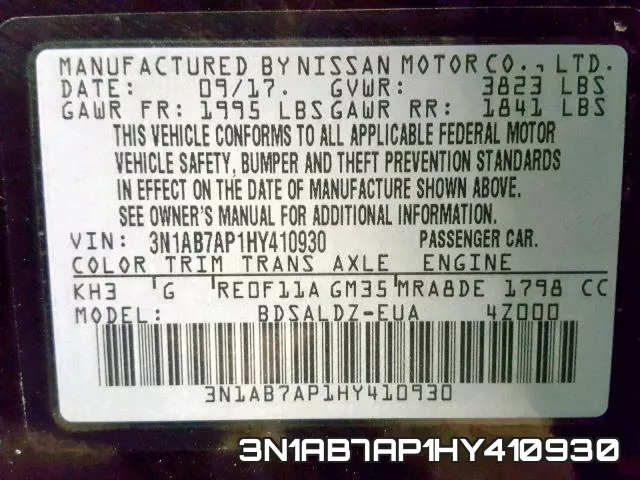 3N1AB7AP1HY410930 фото 2