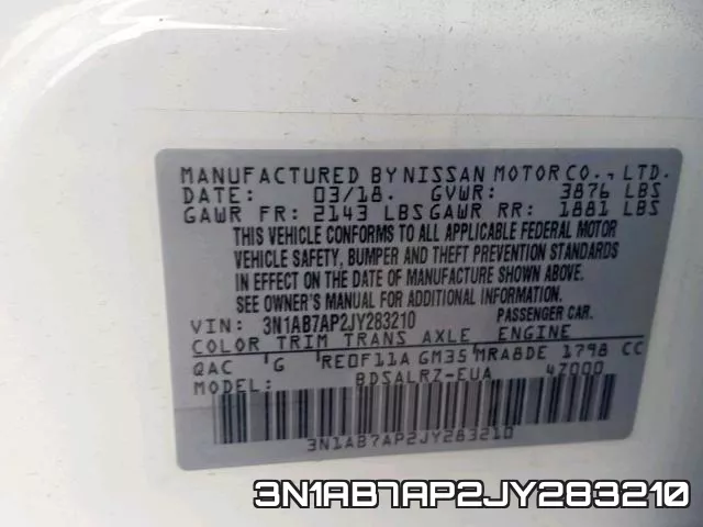 3N1AB7AP2JY283210 фото 2