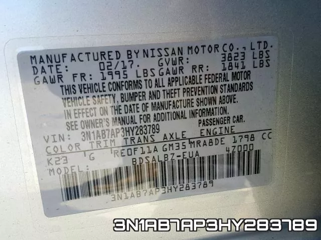3N1AB7AP3HY283789 фото 2