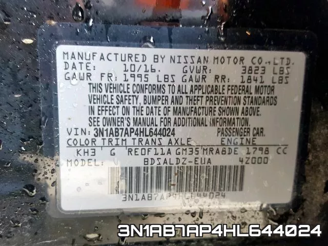 3N1AB7AP4HL644024 фото 2