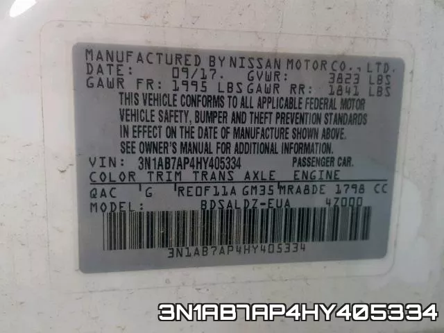 3N1AB7AP4HY405334 фото 2
