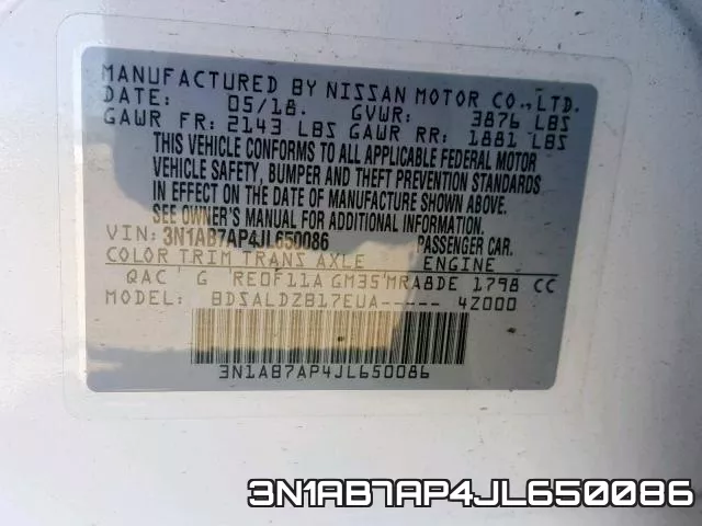 3N1AB7AP4JL650086 фото 2