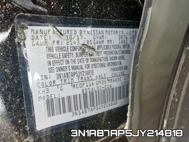 3N1AB7AP5JY214818 фото 2