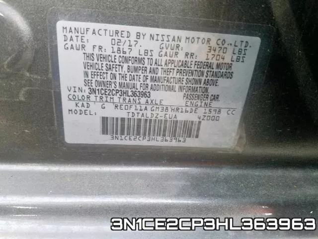 3N1CE2CP3HL363963 фото 2