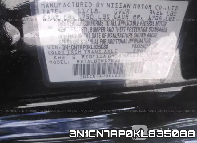 3N1CN7AP0KL835088 фото 10