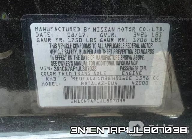 3N1CN7AP1JL807038 фото 10