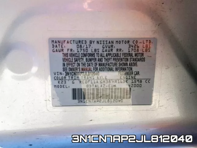3N1CN7AP2JL812040 фото 2