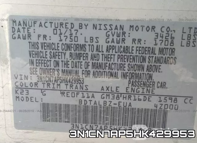 3N1CN7AP5HK429953 фото 10