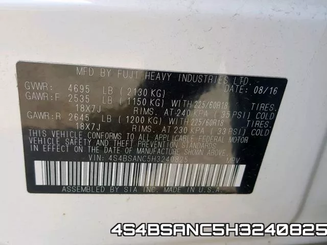 4S4BSANC5H3240825 фото 2
