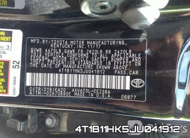 4T1B11HK5JU041912 фото 10
