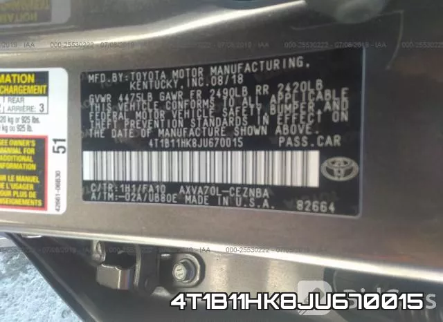 4T1B11HK8JU670015 фото 9