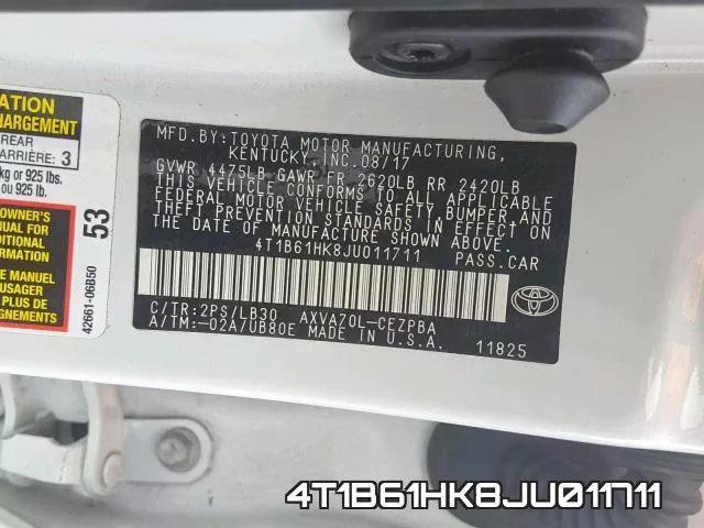 4T1B61HK8JU011711 фото 2