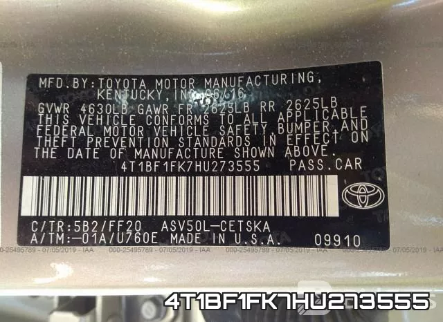 4T1BF1FK7HU273555 фото 10
