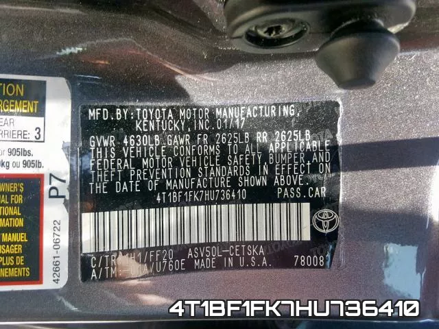 4T1BF1FK7HU736410 фото 2