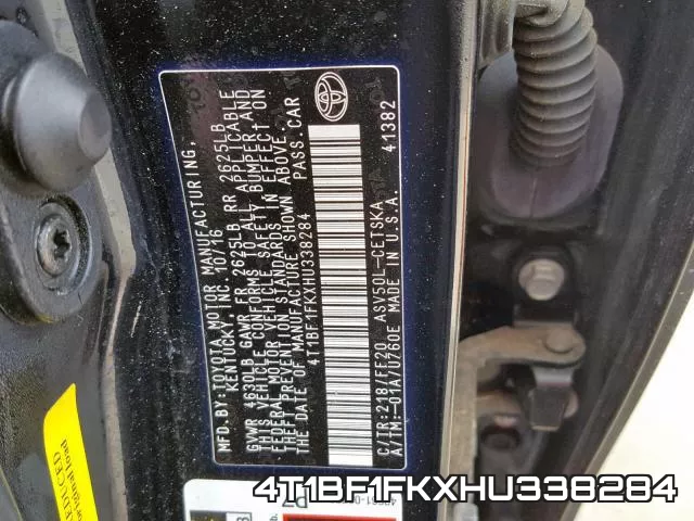 4T1BF1FKXHU338284 фото 2