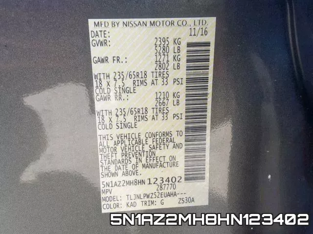 5N1AZ2MH8HN123402 фото 2