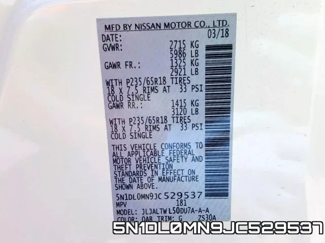 5N1DL0MN9JC529537 фото 2