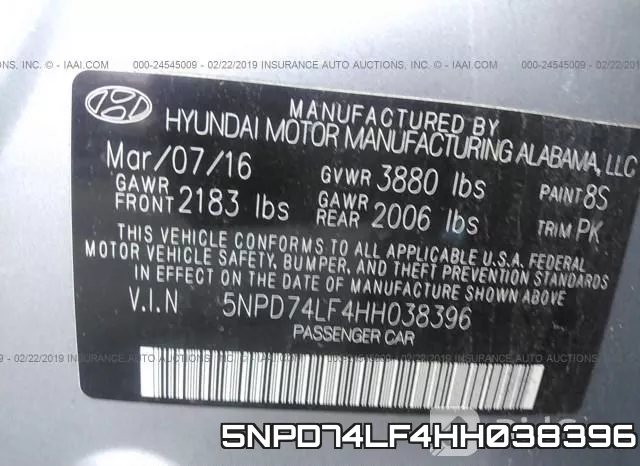 5NPD74LF4HH038396 фото 10