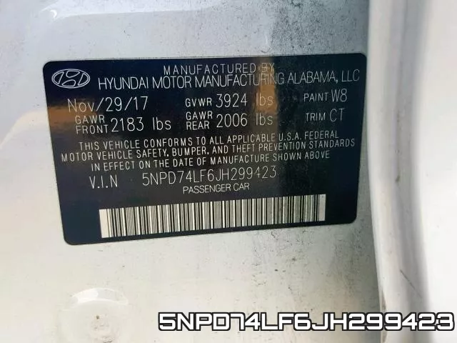 5NPD74LF6JH299423 фото 2