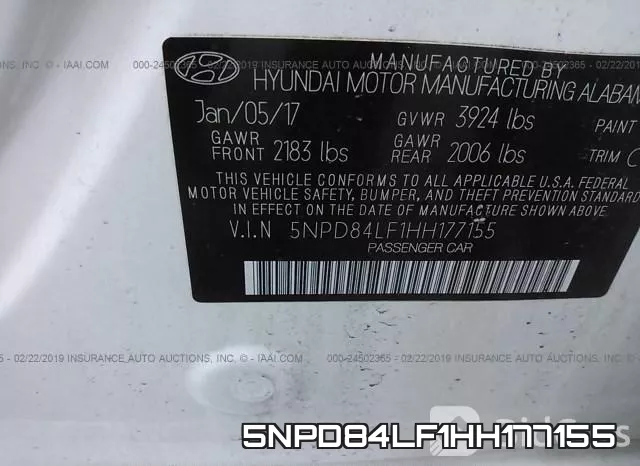 5NPD84LF1HH177155 фото 10