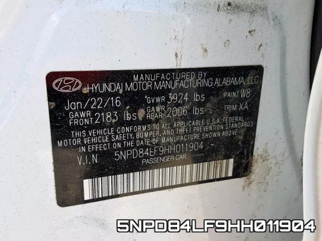 5NPD84LF9HH011904 фото 2