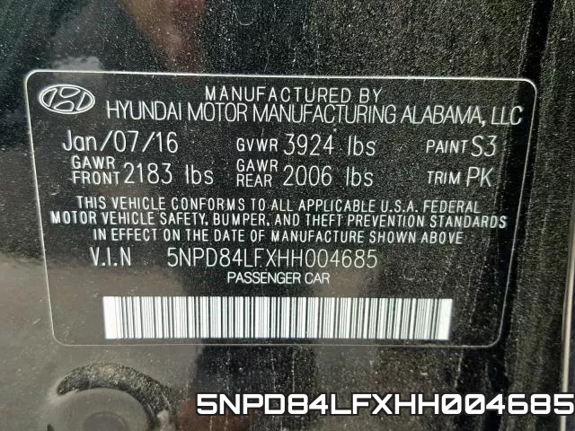 5NPD84LFXHH004685 фото 2