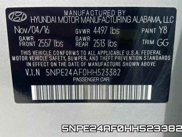 5NPE24AF0HH523382 фото 2