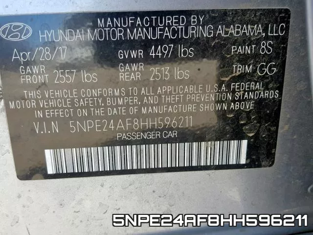 5NPE24AF8HH596211 фото 2