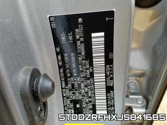 5TDDZRFHXJS841685 фото 2