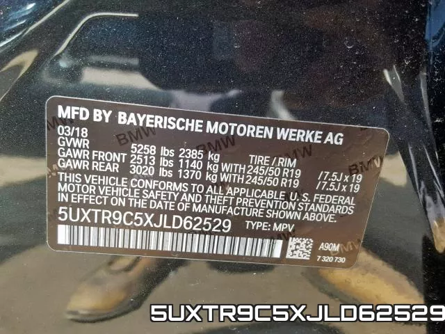 5UXTR9C5XJLD62529 фото 2
