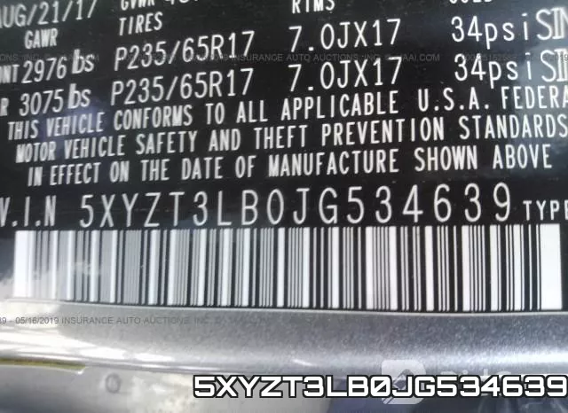 5XYZT3LB0JG534639 фото 10