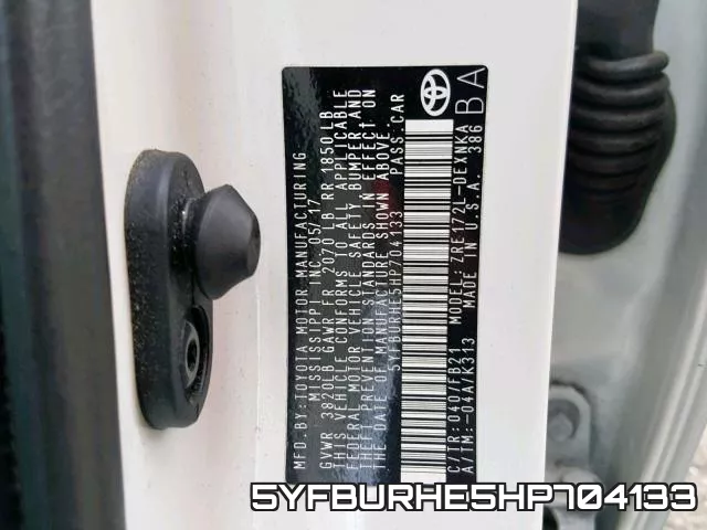 5YFBURHE5HP704133 фото 2