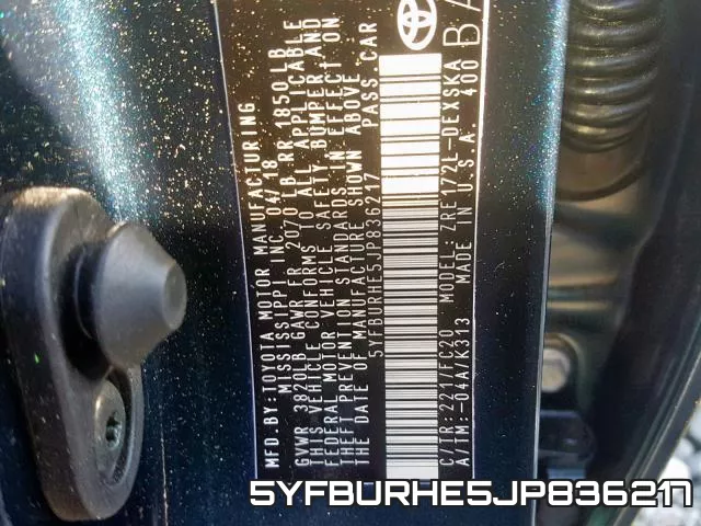 5YFBURHE5JP836217 фото 2