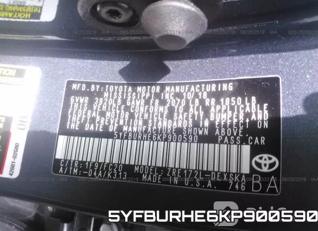 5YFBURHE6KP900590 фото 10