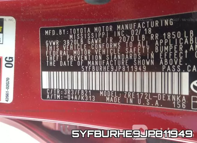 5YFBURHE9JP811949 фото 10