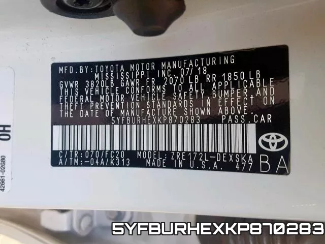 5YFBURHEXKP870283 фото 2
