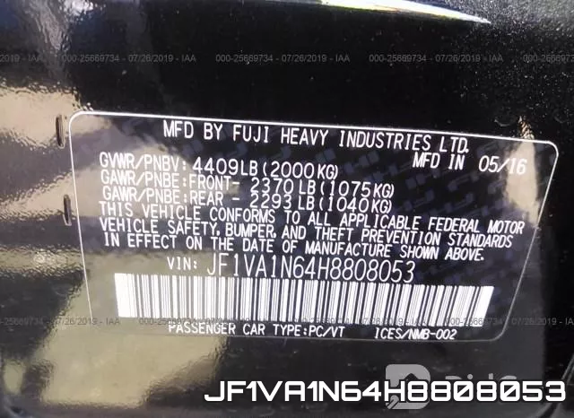 JF1VA1N64H8808053 фото 10