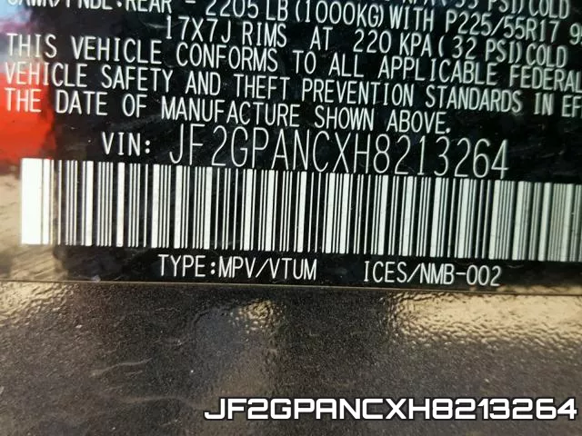 JF2GPANCXH8213264 фото 2