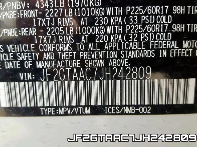 JF2GTAAC7JH242809 фото 2