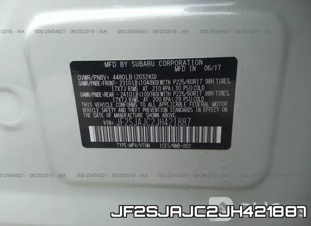 JF2SJAJC2JH421887 фото 10